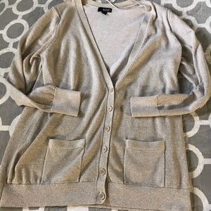 a.n.a Petite Beige/Gold Cardigan PXL Long Sleeved